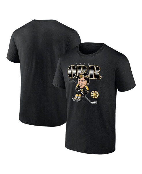 Men's Bobby Orr Black Boston Bruins Player Caricature T-shirt