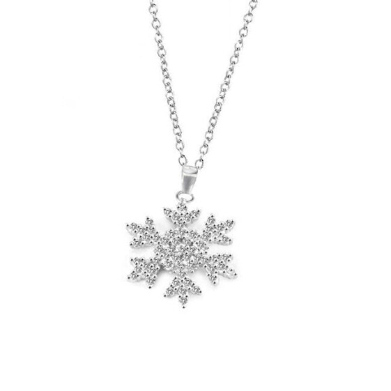 Glittering silver necklace Snowflake AGS1333 / 47