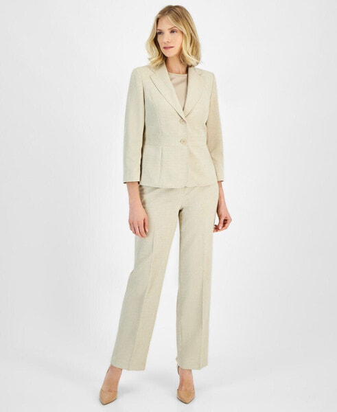 Two-Button Inset Jacket Extended-Tab Waist Pantsuit, Regular & Petite