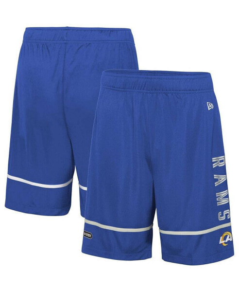 Men's Royal Los Angeles Rams Combine Authentic Rusher Training Shorts