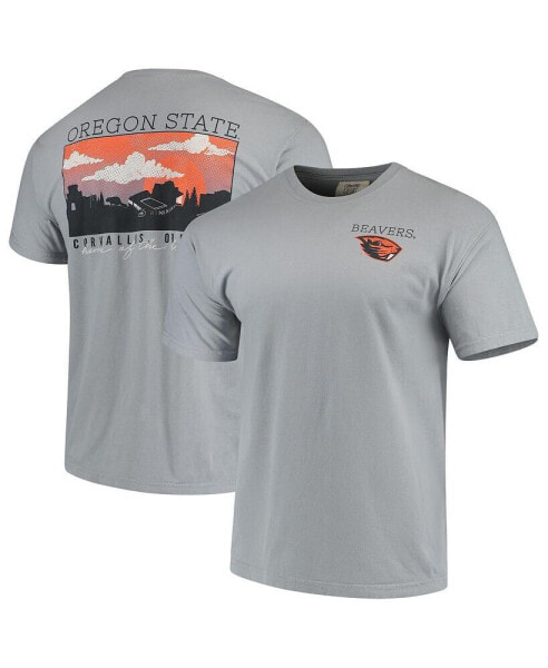 Men's Gray Oregon State Beavers Team Comfort Colors Campus Scenery T-shirt
