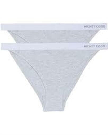 Mighty Good Undies 155397 Women's 2Pack Stretch Organic Cotton Grey Bikinis Sz.2