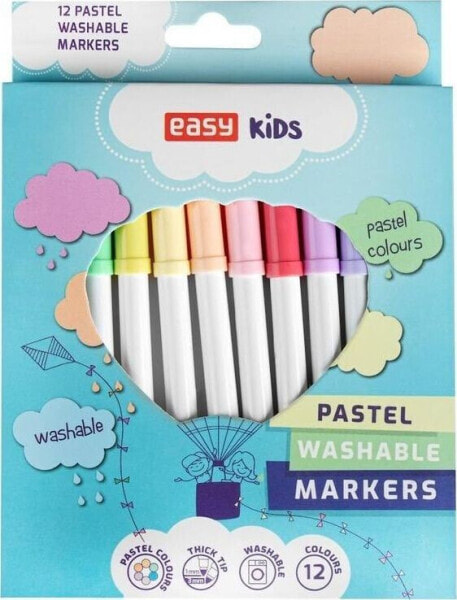 Easy Stationery Pisaki spieralne 12 kolorów Pastel EASY