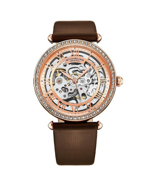 Women's Legacy Brown Leather , Two-Tone Rose-Gold Dial , 45mm Round Watch