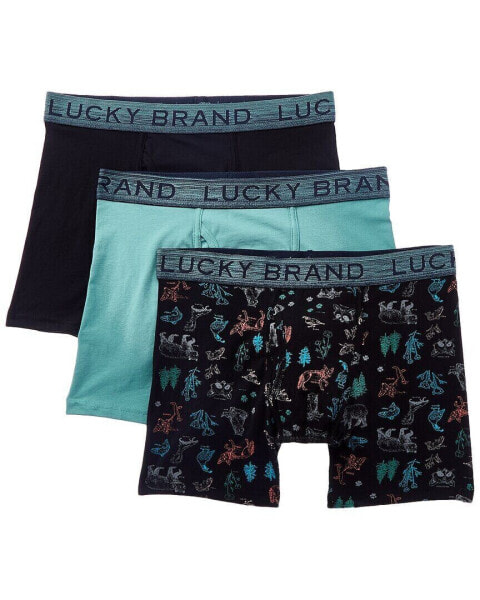 Lucky Brand 3Pk Stretch Boxer Brief Men's