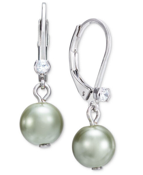 Silver-Tone Crystal & Color Imitation Pearl Drop Earrings, Created for Macy's