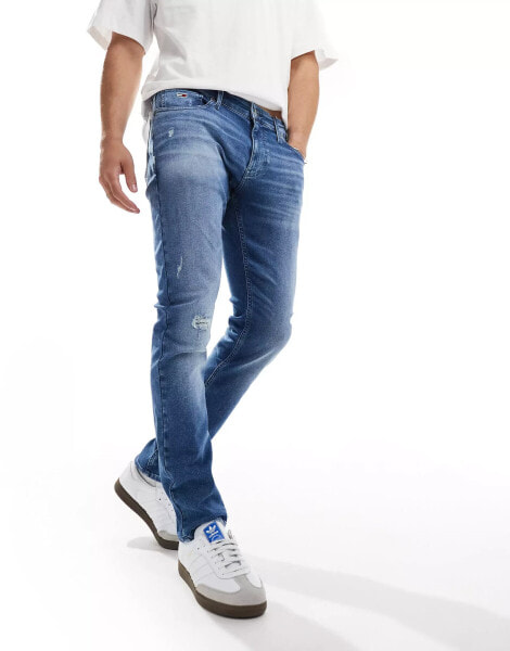 Tommy Jeans Scanton slim ripped jeans in mid wash