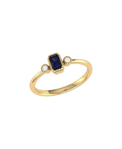 Кольцо LuvMyJewelry Emerald Cut Sapphire Diamond 14K Gold