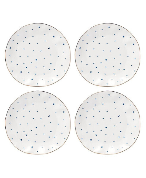 Blue Bay Dots Dinner Plates, Set of 4