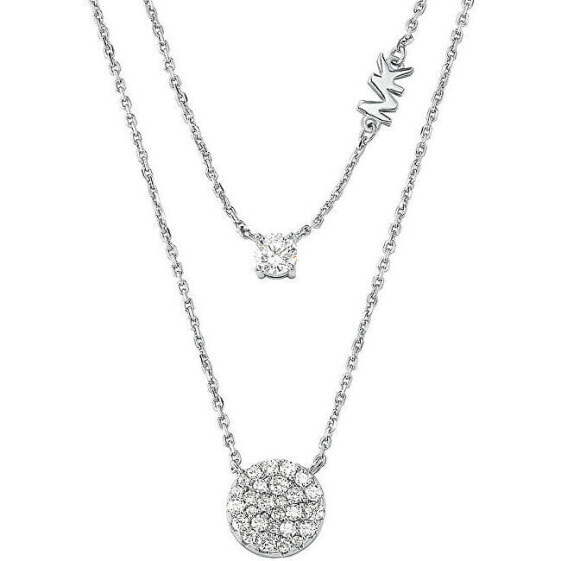 Modern Brilliance Double Silver Necklace MKC1591AN040