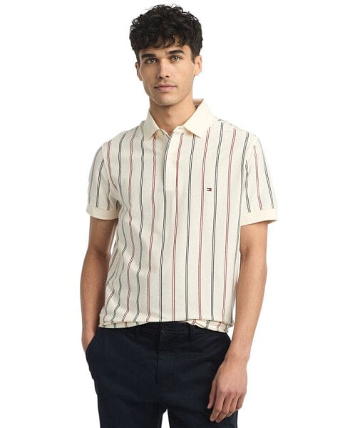 Men's Regular-Fit Vertical Stripe Polo Shirt