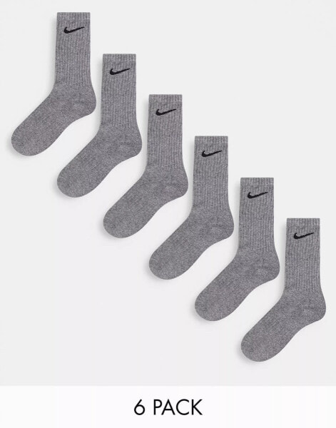 Nike Training Everyday Cushioned 6 pack crew sock in black