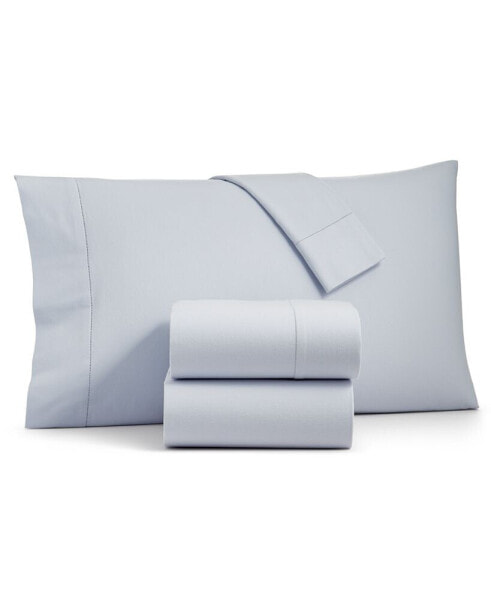 Sleep Luxe Solid Cotton Flannel 4-Pc. Sheet Set, Full, Created for Macy's