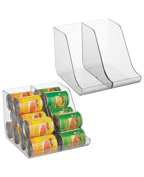 Plastic Can Organizer Bin For Kitchen and Fridge Storage, 2 Pack