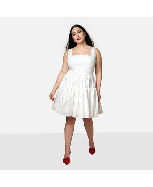 Plus Size Peony Corset Mini Skater Dress