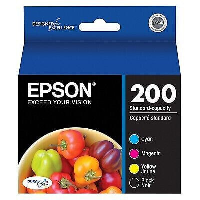 Epson 200 Black, C/M/Y 4pk Combo Ink Cartridges - Black, Cyan, Magenta, Yellow