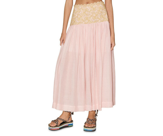 Alemais Womens Anthea Broderie Maxi Skirt Pink Size US 2