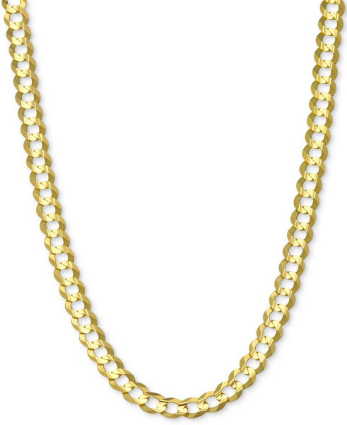 Italian Gold 20" Open Curb Link Chain Necklace in Solid 14k Gold