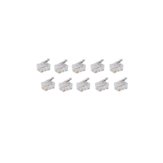 ShiverPeaks BS72039-10 - RJ-10 - White - Male - Straight - Gold - 10 pc(s)
