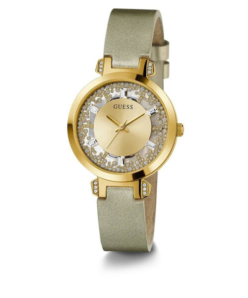 GUESS Damen Goldfarbene Uhr Crystal clear GW0535L4