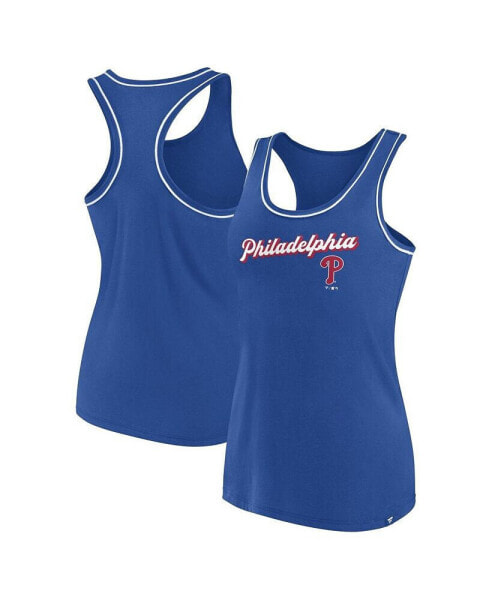 Women's Royal Philadelphia Phillies Wordmark Logo Racerback Tank Top