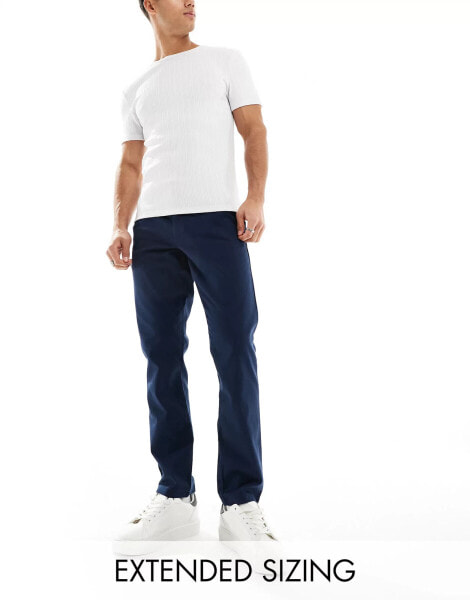 ASOS DESIGN slim chinos in navy