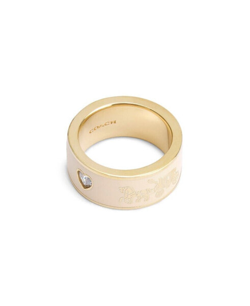 Faux Stone Signature Horse Carriage Band Ring