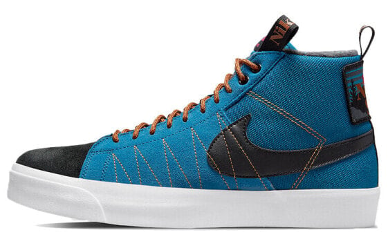 Кроссовки мужские Nike Blazer Mid SB "Acclimate Pack" средний верхний сборный блок сине-коричневый!