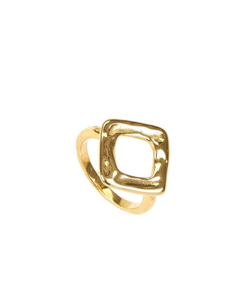 Stainless Steel 18K Gold Plated Fashion Forward Ring