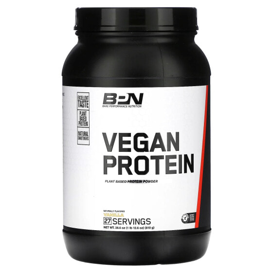 Bare Performance Nutrition, веганский протеин, протеиновый порошок на растительной основе, ваниль, 810 г (1 фунт)