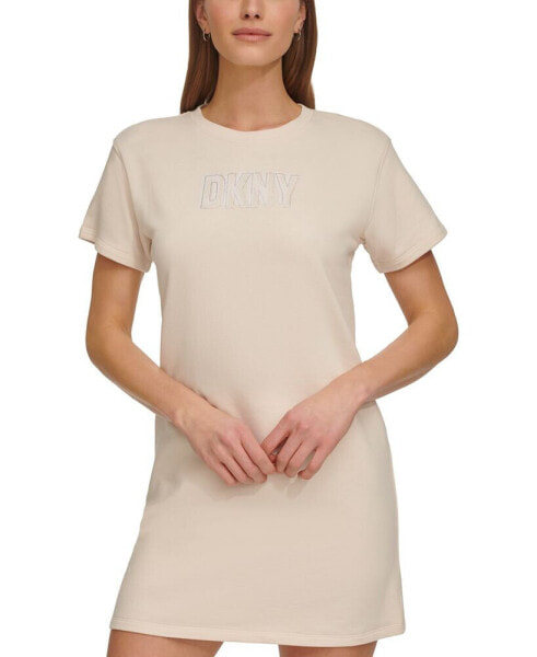 Women's Short-Sleeve Long Logo T-Shirt Dress