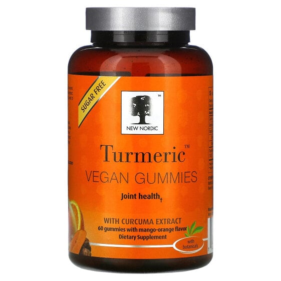 Turmeric Vegan Gummies with Curcuma Extract, Mango-Orange, 60 Gummies