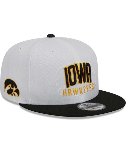 Men's White and Black Iowa Hawkeyes Two-Tone Layer 9FIFTY Snapback Hat