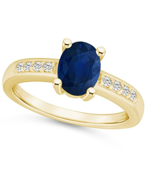 Sapphire (1-1/2 ct. t.w.) & Diamond (1/8 ct. t.w.) Ring in 14k Gold