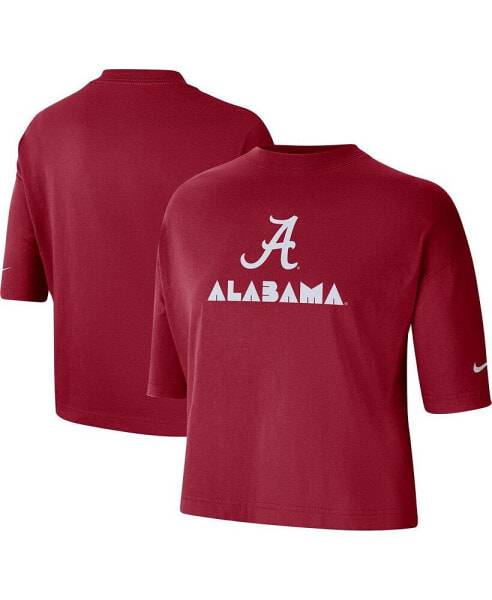 Women's Crimson Alabama Crimson Tide Crop Performance T-shirt