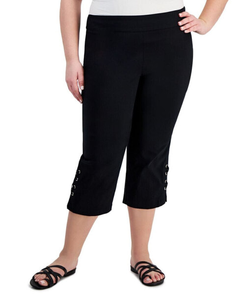 Брюки JM Collection plus Size Side Lace-Up Capri Pants, Created for Macy's