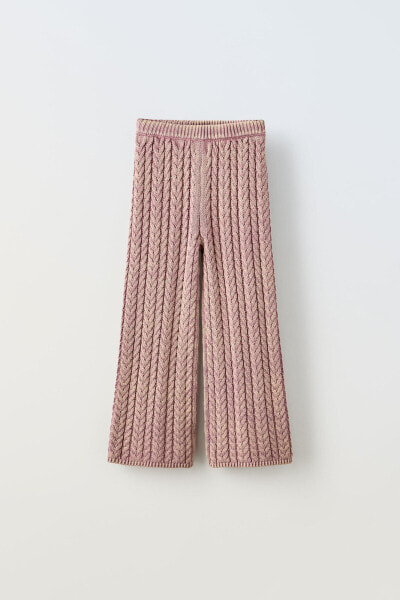 Cable-knit trousers