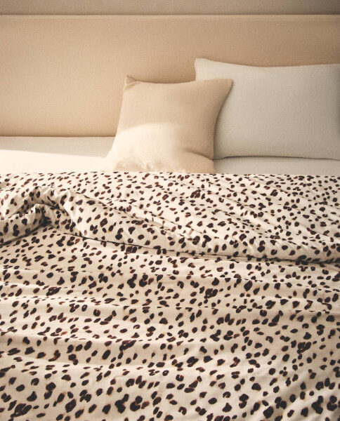 Animal print sateen duvet cover