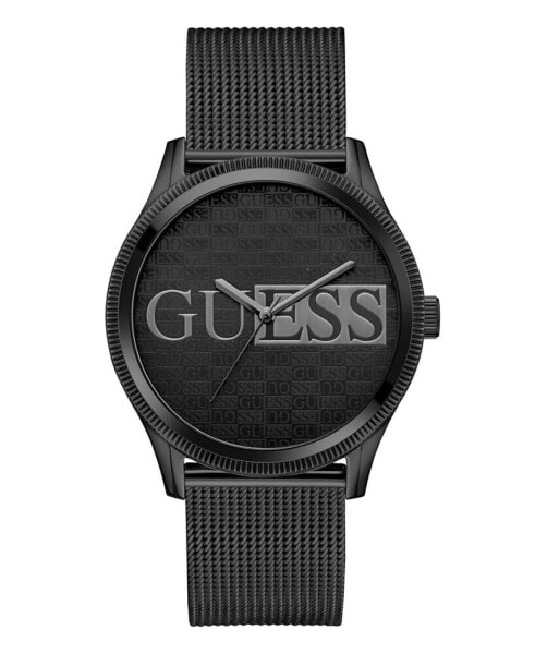 Men's Analog Black Stainless Steel Mesh Watch, 44mm
