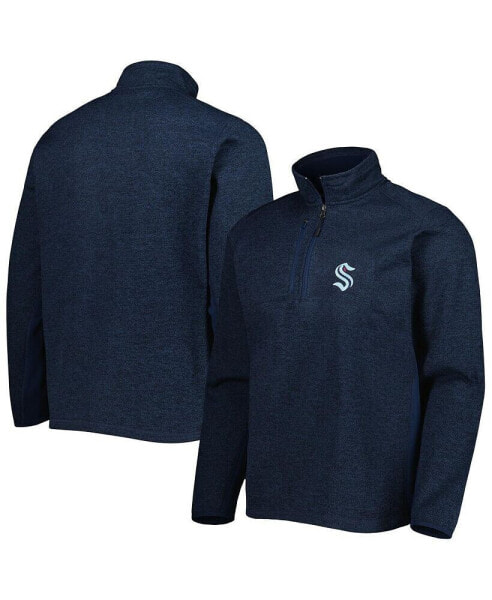 Men's Heathered Deep Sea Blue Seattle Kraken Course Quarter-Zip Jacket