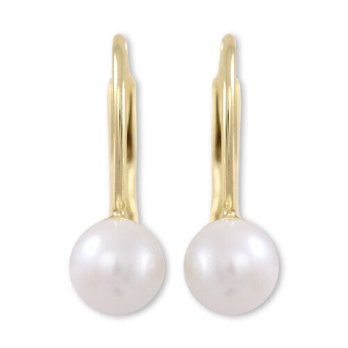 Gentle gold earrings with real pearls 745 235 001 00417 0000000