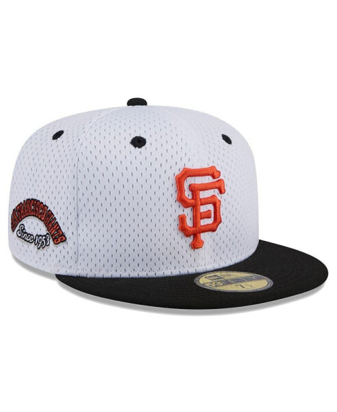 Men's White San Francisco Giants Throwback Mesh 59Fifty Fitted Hat