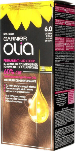 Краска для волос GARNIER Olia 6.0 яркий коричневый