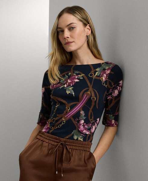 Women's Floral Boatneck Tee