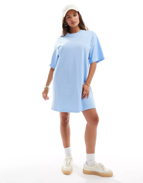 ASOS DESIGN oversized mini t-shirt dress in baby blue