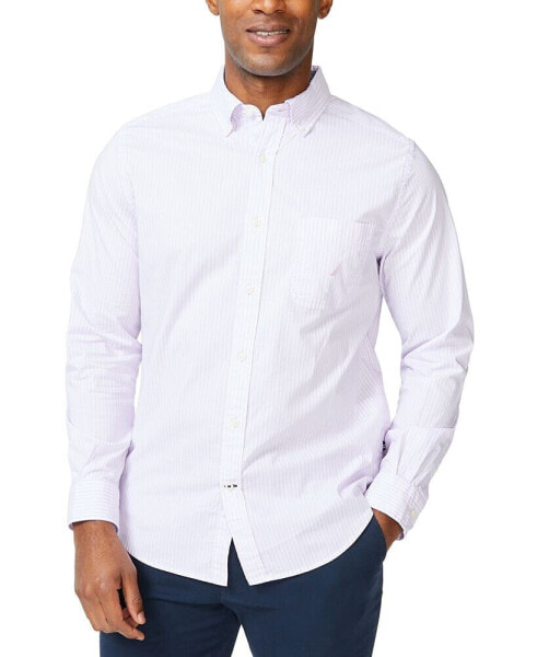 Men's Classic-Fit Long-Sleeve Stretch Stripe Poplin Shirt