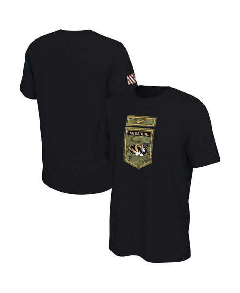 Men's Black Missouri Tigers Veterans Camo T-shirt