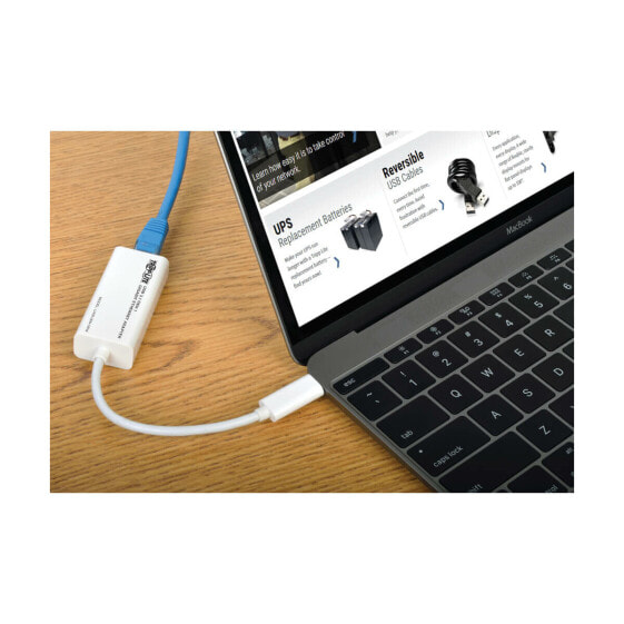 Tripp U436-06N-GBW USB-C to Gigabit Network Adapter - Thunderbolt 3 Compatibility - White - White - Vietnam - 30 g - 1 pc(s) - 119.9 mm - 100.1 mm