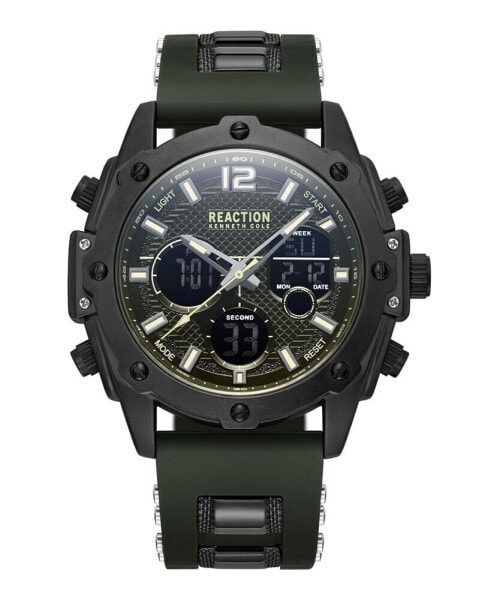 Men's Ana-digi Green Silicon Strap Watch, 43.5mm