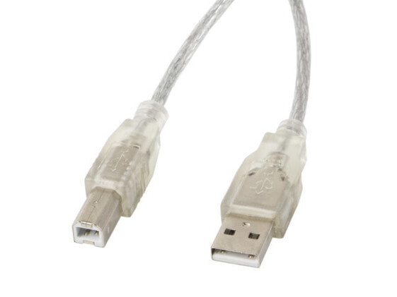 Провод USB 2.0 lanberg CA-USBA-12CC-0018-TR - 1.8 м - USB A - USB B - скорость передачи данных 480 Мбит/с - прозрачный